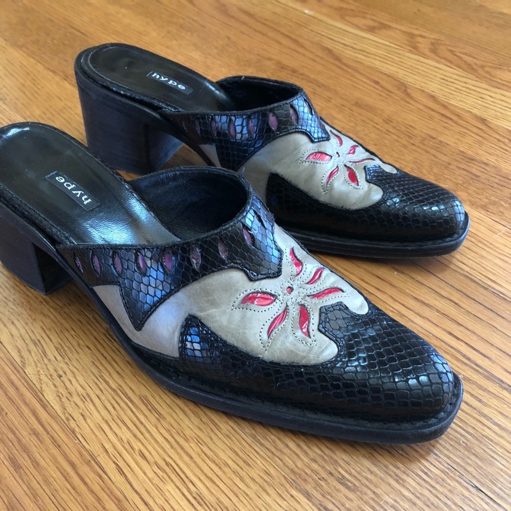 Hype Western Mule Slide on Cowboy Boots Leather.